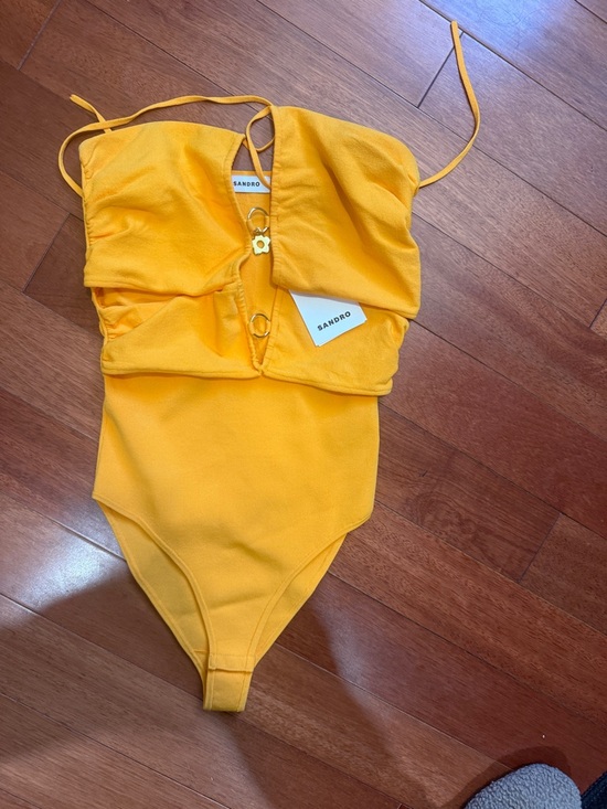 Sandro Other - Sandro Women’s beautiful  orange One-Piece with Flower Ring Detail
